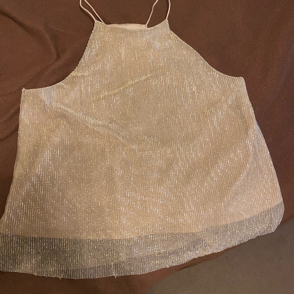Gold shiny tank top